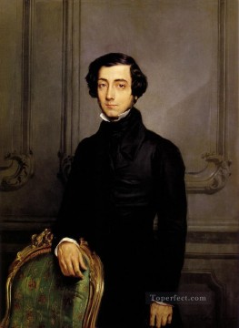 Theodore Chasseriau Painting - Portrait of Alexis de Toqueville 1850 romantic Theodore Chasseriau